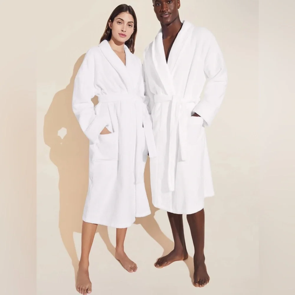 New With Tags: Eberjey Unisex Terry Robe In Size S/M - Picture 3 of 12